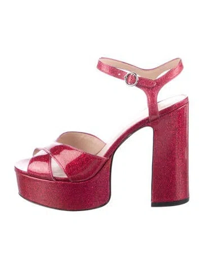 Pre-owned Marc Jacobs Patent Leather Printed Pumps In Pink