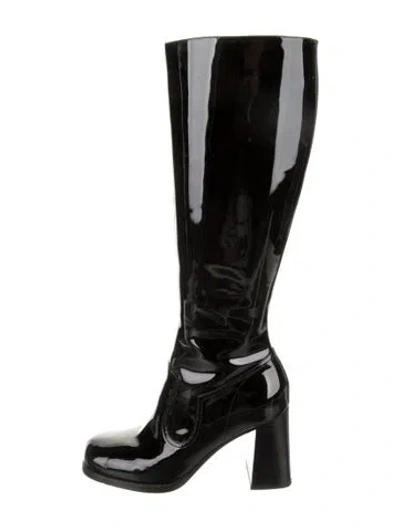 Pre-owned Marc Jacobs Patent Leather Rain Boots In Black