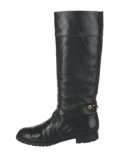 Pre-owned Marc Jacobs Patent Leather Riding Boots In Green