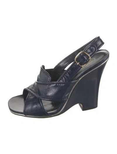 Pre-owned Marc Jacobs Patent Leather Sandals In Blue
