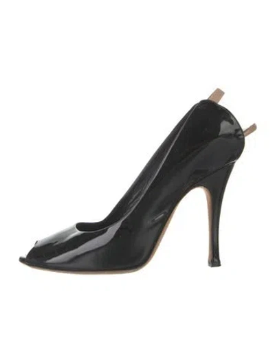 Pre-owned Marc Jacobs Patent Leather Slingback Pumps In Black
