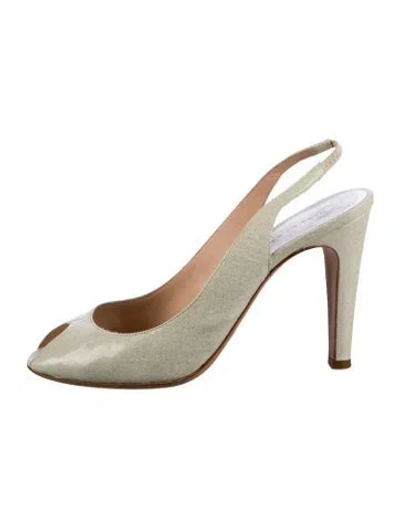 Pre-owned Marc Jacobs Patent Leather Slingback Pumps In Neutral