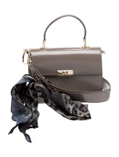 Pre-owned Marc Jacobs Patent Leather Top Handle Bag In Gray