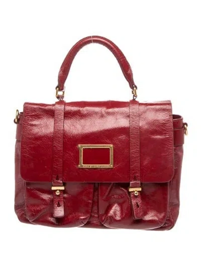 Pre-owned Marc Jacobs Patent Leather Top Handle Bag In Red