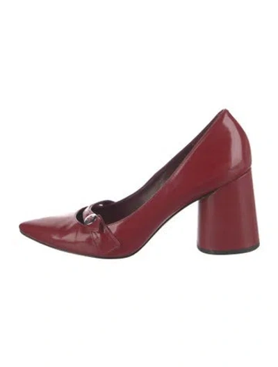 Pre-owned Marc Jacobs Patent Leather T-strap Pumps In Red