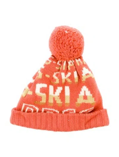 Pre-owned Marc Jacobs Pattern Print Knit Beanie In Orange