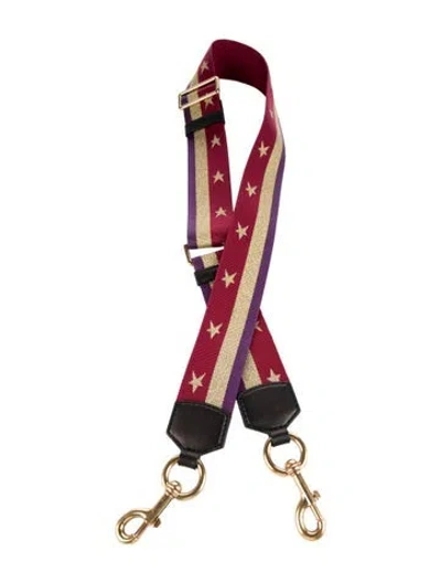 Pre-owned Marc Jacobs Pattern Printed Strap Bag Clip In Burgundy