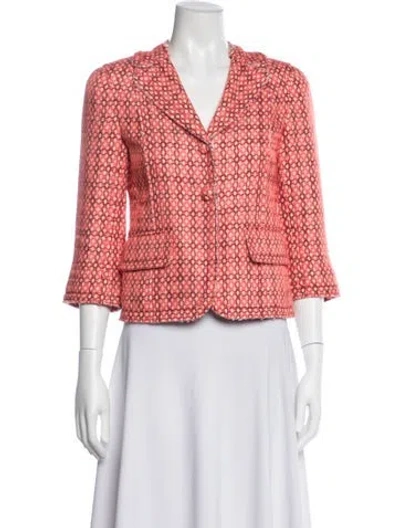 Pre-owned Marc Jacobs Patterned Blazer In Red
