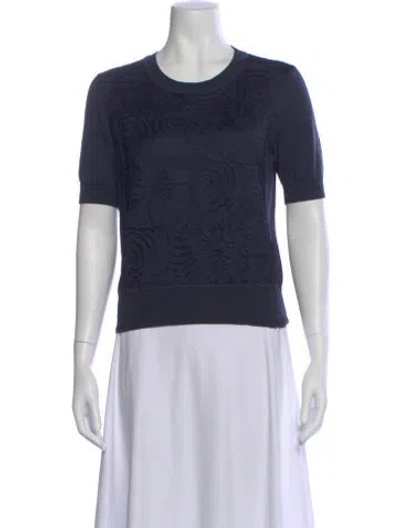 Pre-owned Marc Jacobs Patterned Crew Neck Top In Blue