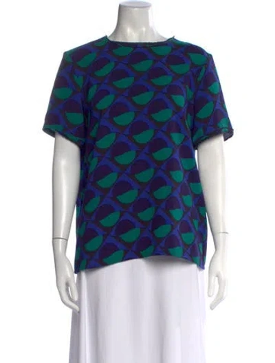 Pre-owned Marc Jacobs Patterned Crew Neck Top In Blue