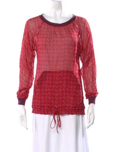 Pre-owned Marc Jacobs Patterned Crew Neck Top In Red