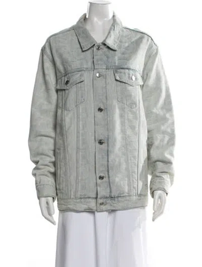 Pre-owned Marc Jacobs Patterned Denim Jacket In Green