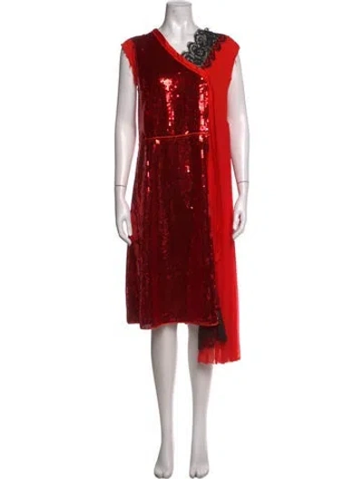 Pre-owned Marc Jacobs Patterned Knee-length Dress In Red