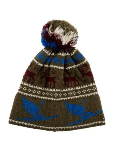 Pre-owned Marc Jacobs Patterned Knit Beanie In Green