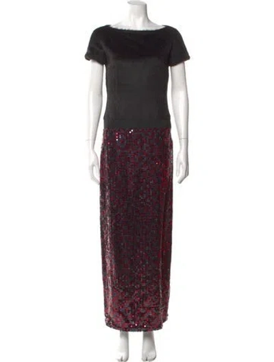 Pre-owned Marc Jacobs Patterned Long Dress In Black