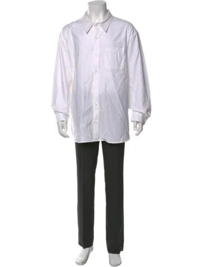 Pre-owned Marc Jacobs Patterned Long Sleeve Dress Shirt In White