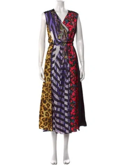 Pre-owned Marc Jacobs Patterned Midi Length Dress In Purple