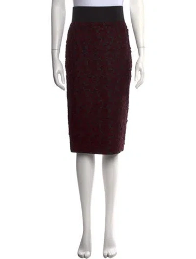 Pre-owned Marc Jacobs Patterned Midi Length Skirt In Burgundy