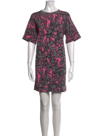 Pre-owned Marc Jacobs Patterned Mini Dress In Grey