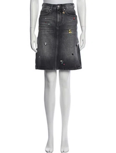 Pre-owned Marc Jacobs Patterned Mini Skirt In Black
