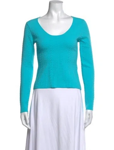 Pre-owned Marc Jacobs Patterned Scoop Neck Top In Blue