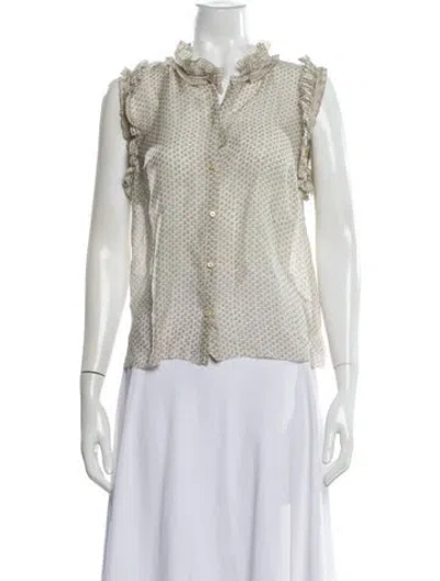 Pre-owned Marc Jacobs Patterned Sleeveless Blouse In Neutral