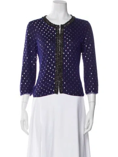 Pre-owned Marc Jacobs Patterned Three-quarter Sleeve Top In Purple
