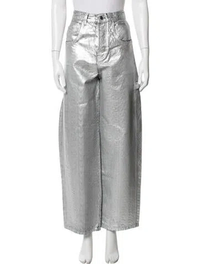 Pre-owned Marc Jacobs Patterned Wide Leg Pants W/ Tags In Grey