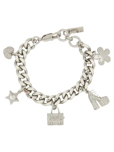 Marc Jacobs Pave Mini Icon Charm Bracelet In Transparent