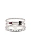 Marc Jacobs Pearl-embellished Lip-rouge Ring (set Of Three) In Metallic