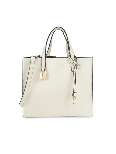 Marc Jacobs Pebbled Leather Tote Bag In White