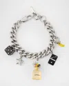 Marc Jacobs Charm Link Bracelet Silver Tone In Metallic