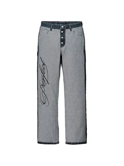 Marc Jacobs Perfect Imperfect Stripe Jeans In Gray