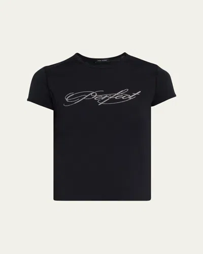 Marc Jacobs Perfect Shrunken T-shirt In Black