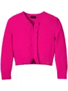 Marc Jacobs Cropped Wool Cardigan In Pink