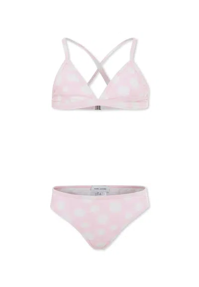 Marc Jacobs Kids' Pink Bikini For Girl With Polka Dots
