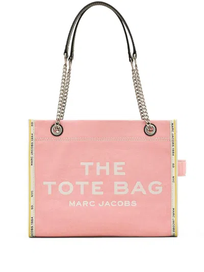 Marc Jacobs Pink Denim Bag With Logo And Chain Handles