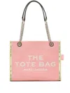 Marc Jacobs Pink Denim Bag With Logo And Chain Handles
