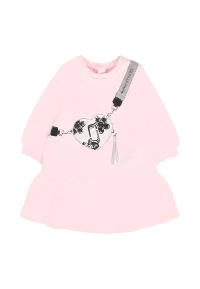MARC JACOBS PINK DRESS FOR BABY GIRL WITH BAG PRINT
