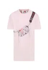 Marc Jacobs Pink Dress For Girl With Bag Print In Pink