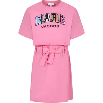 Marc Jacobs Kids' Pink Dress For Girl With Logo