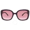 Marc Jacobs Pink Gradient Square Ladies Sunglasses Marc 625/s 0lhf/3x 54 In Burgundy / Ink / Pink