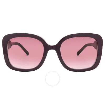 Marc Jacobs Pink Gradient Square Ladies Sunglasses Marc 625/s 0lhf/3x 54 In Burgundy / Ink / Pink