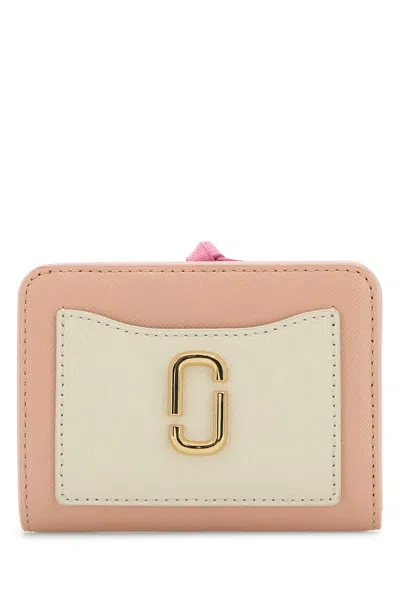 Marc Jacobs Pink Leather Mini Utility Snapshot Wallet In Rosemulti
