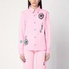 Marc Jacobs Printed Denim Shirt In Pink