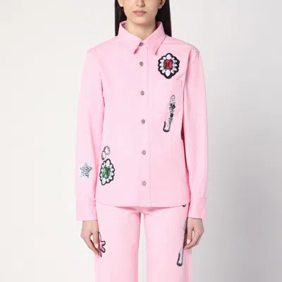 Marc Jacobs Pink Shirt With Denim Prints Women