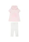 Marc Jacobs Pink Suit For Baby Girl With Logo In Pink