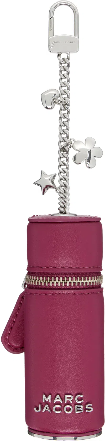 Marc Jacobs Pink 'the Everyday Lipstick Case' Bag Charm In Metallic