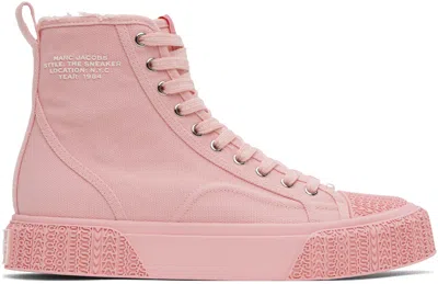 MARC JACOBS PINK 'THE HIGH TOP' SNEAKERS