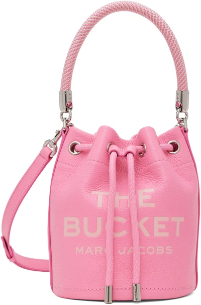 Marc Jacobs Pink 'the Leather Bucket' Bag In 666 Petal Pink